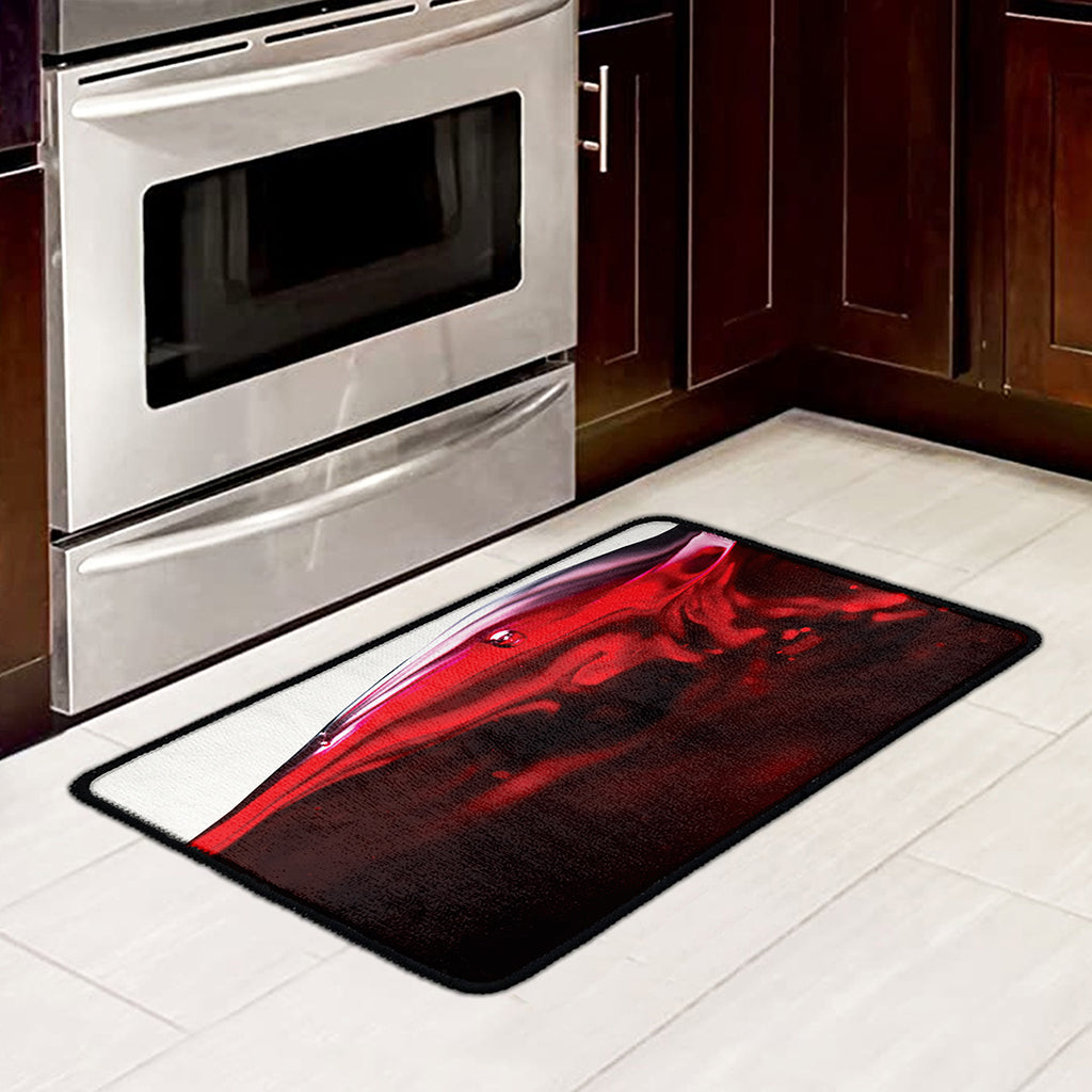 Red Wine Print Kitchen Mat