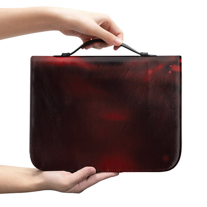 Red Wine Print Leather Bible Cover