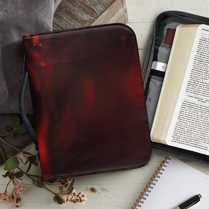 Red Wine Print Leather Bible Cover