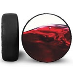 Red Wine Print Leather Spare Tire Cover