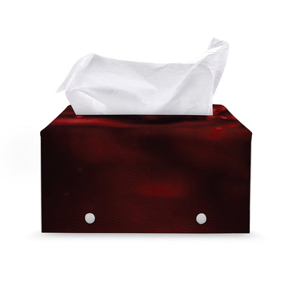 Red Wine Print Leather Tissue Box Cover