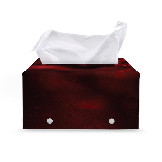 Red Wine Print Leather Tissue Box Cover