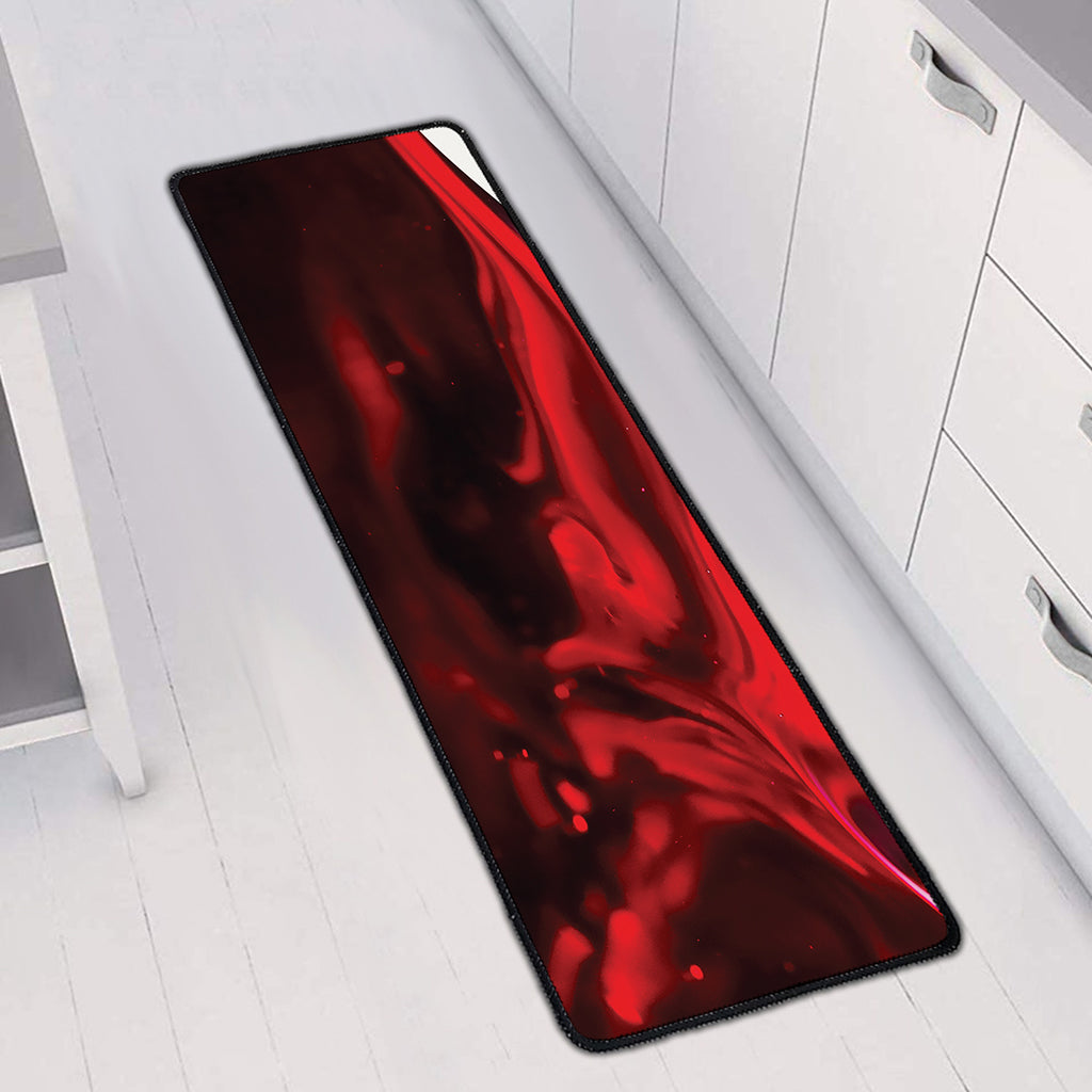 Red Wine Print Long Kitchen Mat