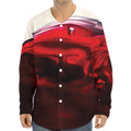 Red Wine Print Long Sleeve Baseball Jersey