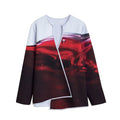 Red Wine Print Long Sleeve Short Coat