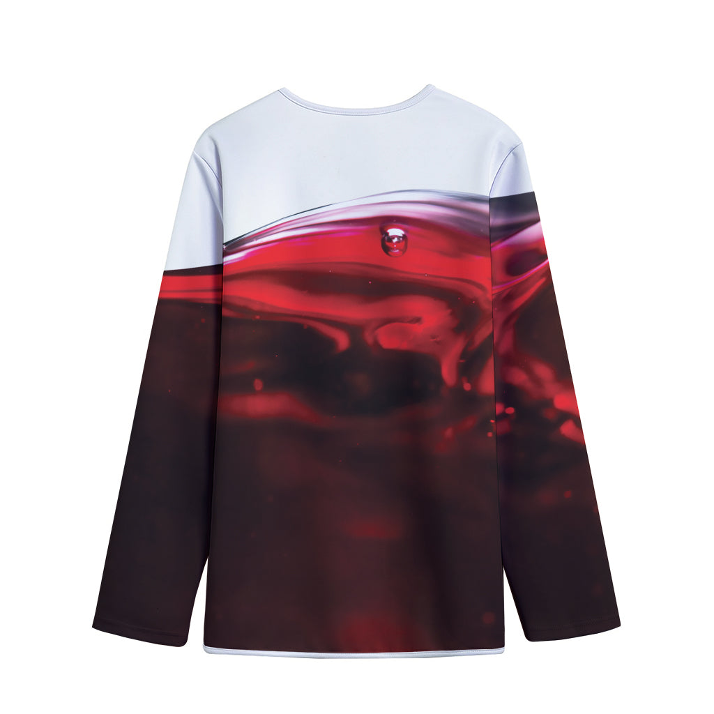 Red Wine Print Long Sleeve Short Coat