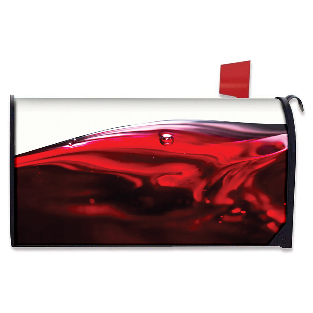 Red Wine Print Mailbox Cover