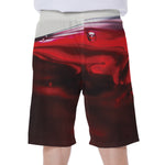 Red Wine Print Men's Beach Shorts