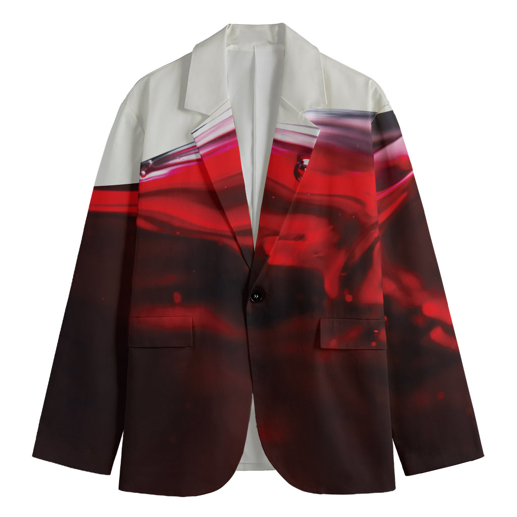 Red Wine Print Men's Blazer