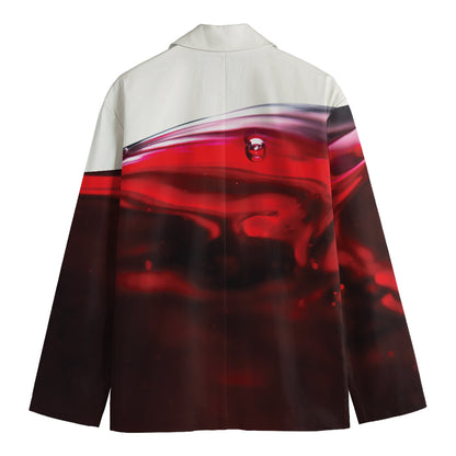 Red Wine Print Men's Blazer