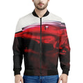 Red Wine Print Men's Bomber Jacket