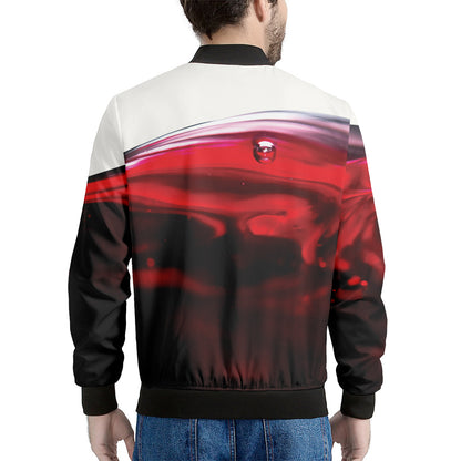 Red Wine Print Men's Bomber Jacket