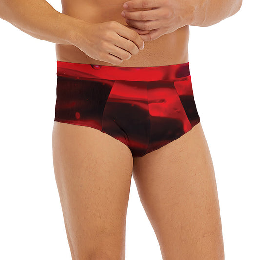 Red Wine Print Men's Briefs