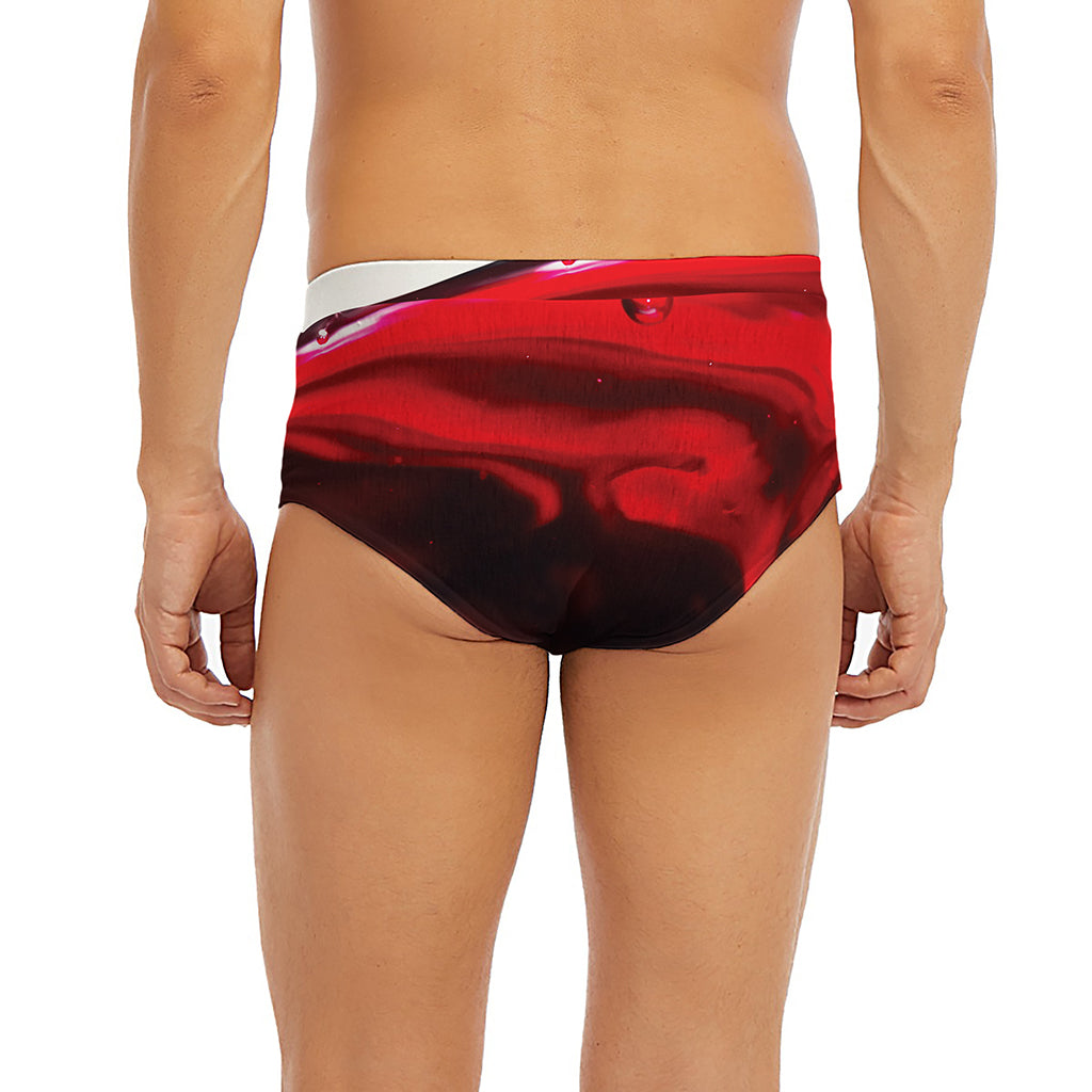 Red Wine Print Men's Briefs