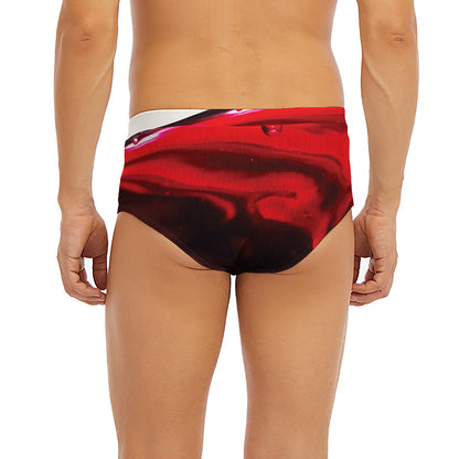 Red Wine Print Men's Briefs