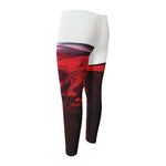 Red Wine Print Men's Compression Pants