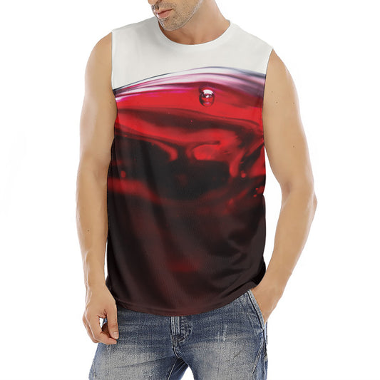 Red Wine Print Men's Fitness Tank Top