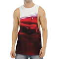 Red Wine Print Men's Muscle Tank Top