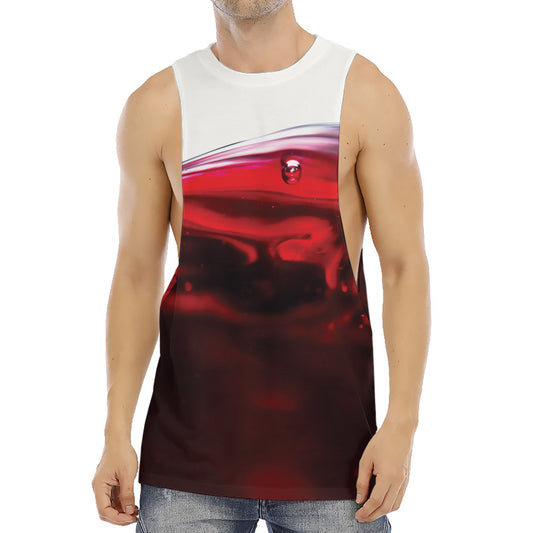 Red Wine Print Men's Muscle Tank Top