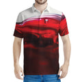 Red Wine Print Men's Polo Shirt