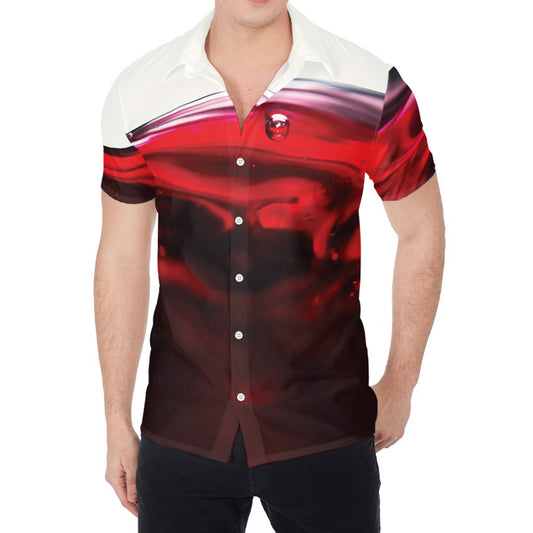 Red Wine Print Men's Shirt