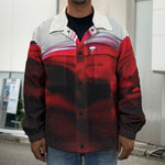 Red Wine Print Men's Shirt Jacket