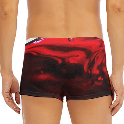 Red Wine Print Men's Short Boxer Briefs