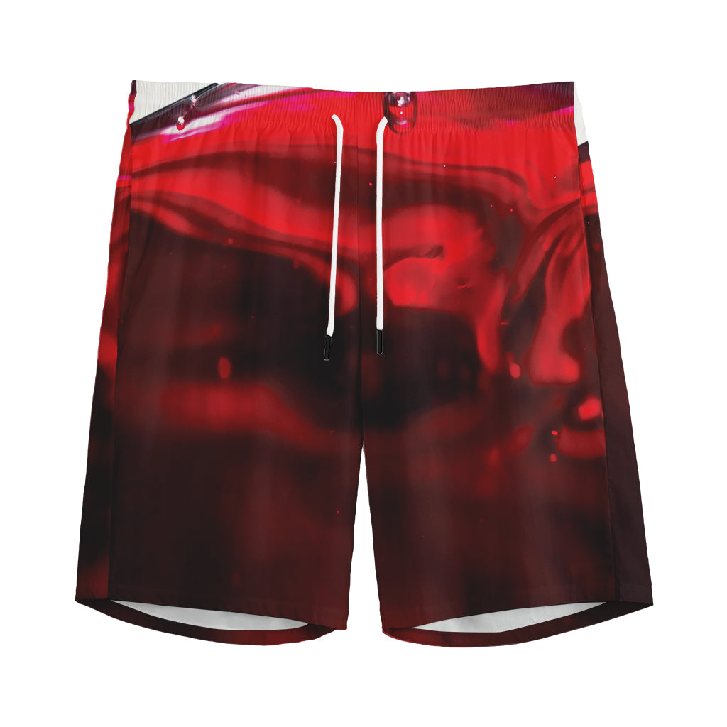 Red Wine Print Men's Sports Shorts