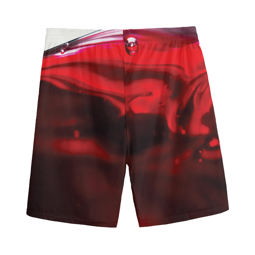 Red Wine Print Men's Sports Shorts