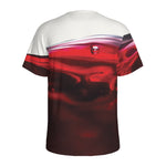 Red Wine Print Men's Sports T-Shirt