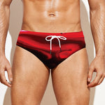 Red Wine Print Men's Swim Briefs