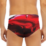 Red Wine Print Men's Triangle Swim Briefs
