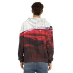Red Wine Print Men's Velvet Pullover Hoodie