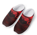Red Wine Print Mesh Casual Shoes