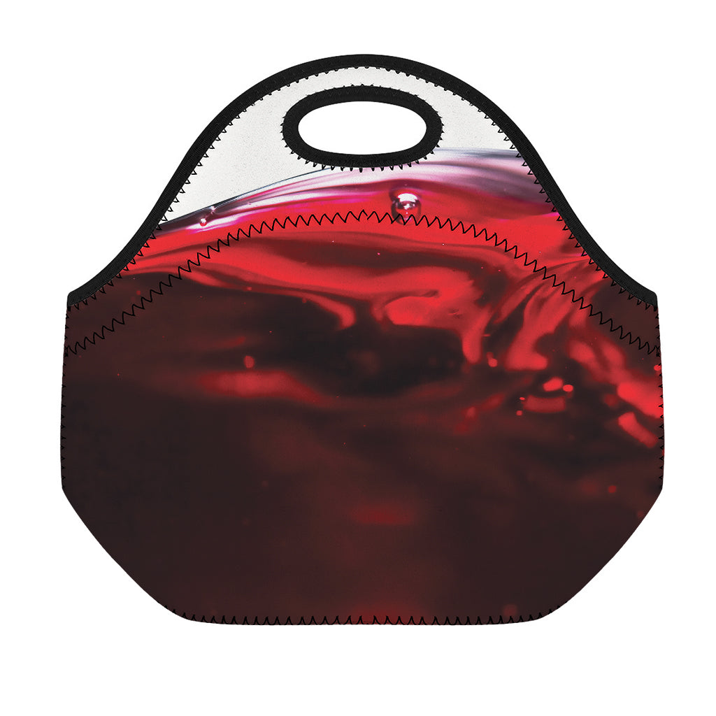 Red Wine Print Neoprene Lunch Bag