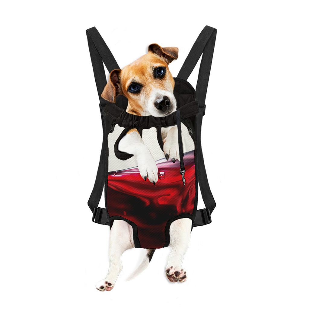 Red Wine Print Pet Carrier Backpack