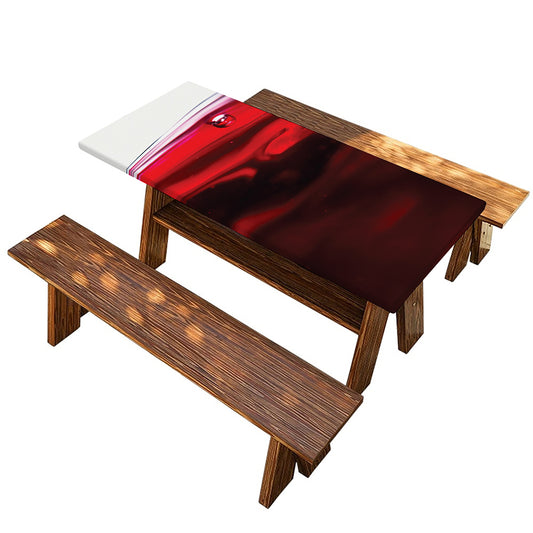 Red Wine Print Picnic Table Cover
