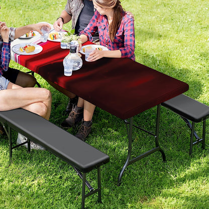 Red Wine Print Picnic Table Cover