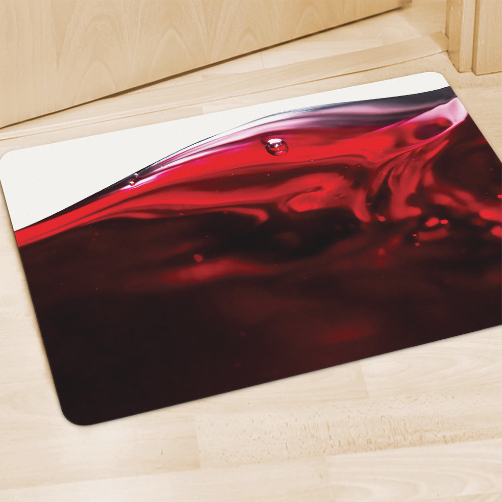 Red Wine Print Polyester Doormat