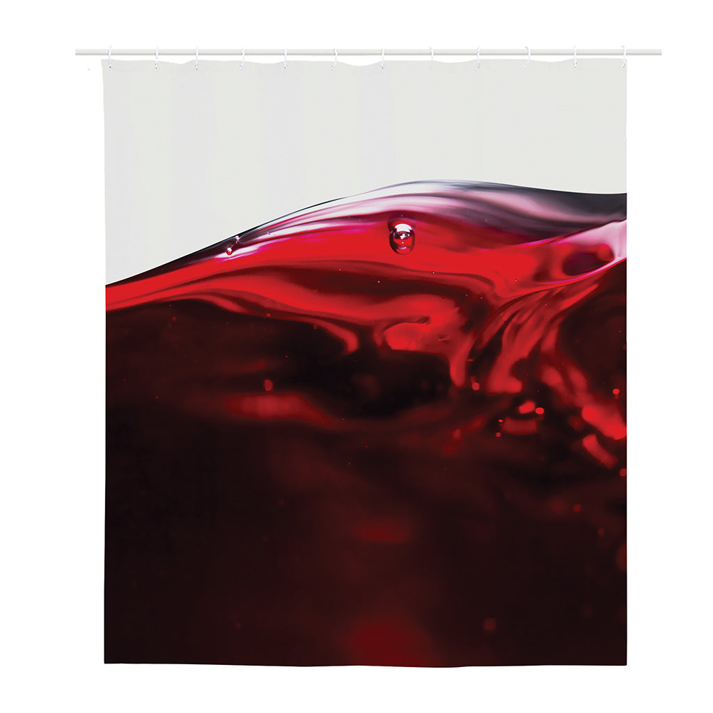 Red Wine Print Polyester Shower Curtain