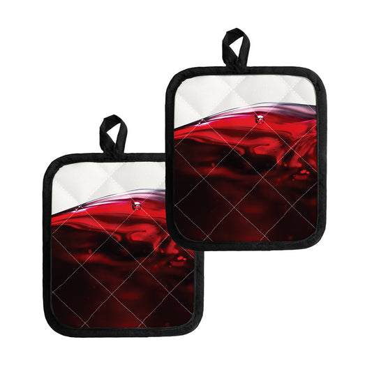Red Wine Print Pot Holders