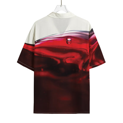 Red Wine Print Rayon Hawaiian Shirt
