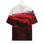 Red Wine Print Rayon Hawaiian Shirt