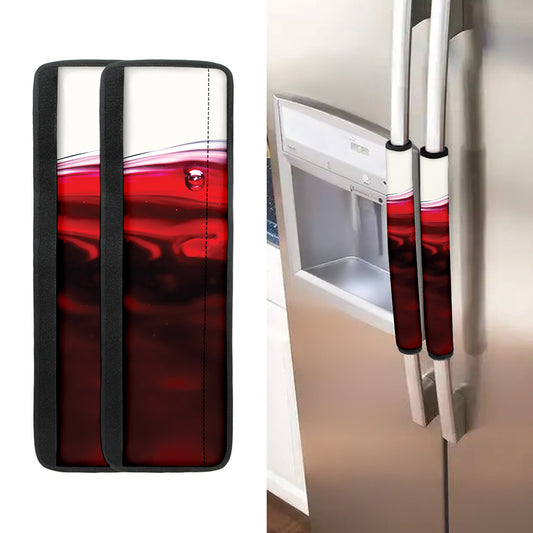 Red Wine Print Refrigerator Handle Covers