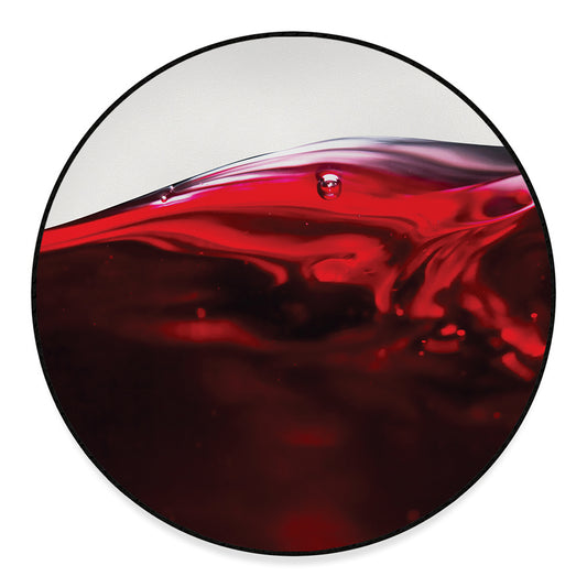 Red Wine Print Round Floor Mat