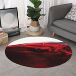 Red Wine Print Round Rug