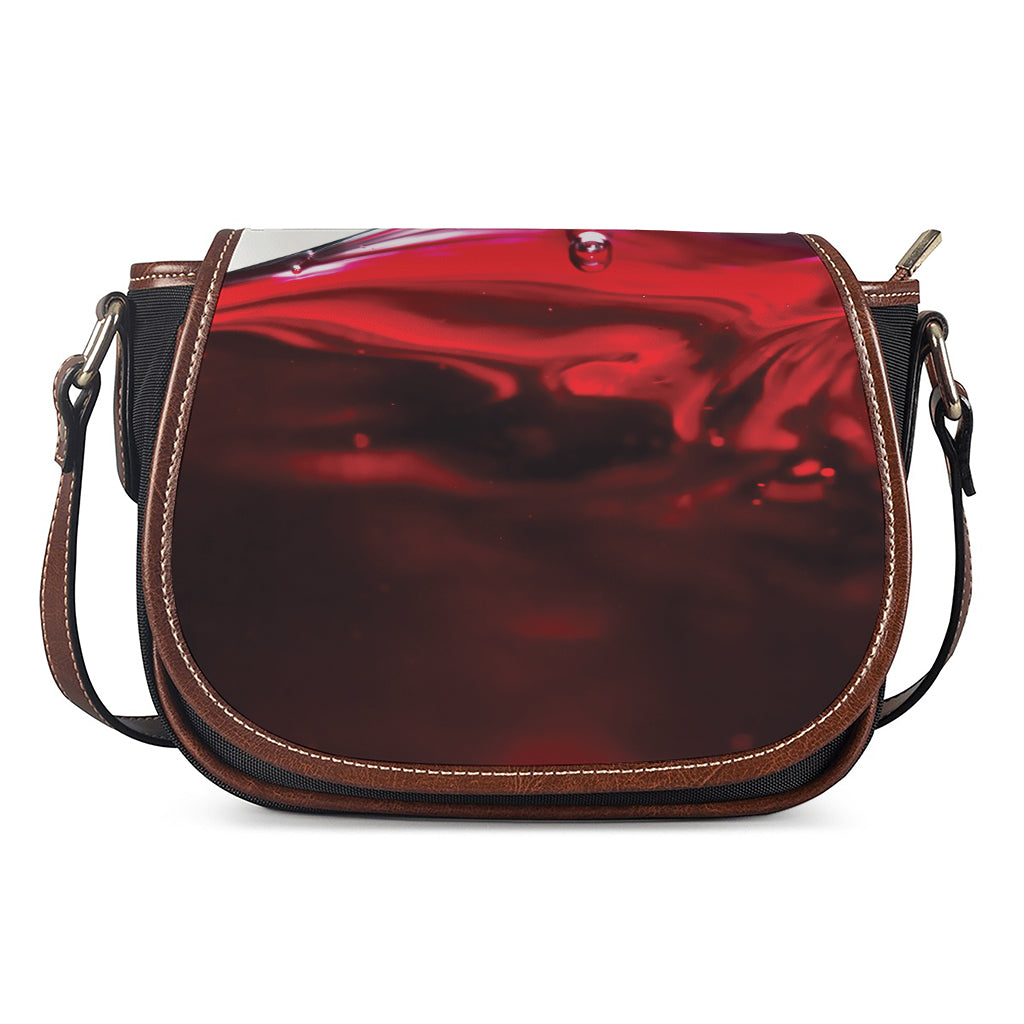 Red Wine Print Saddle Bag