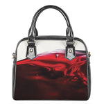 Red Wine Print Shoulder Handbag