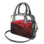 Red Wine Print Shoulder Handbag