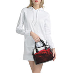 Red Wine Print Shoulder Handbag